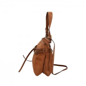 Pinko Belt Bag Big Large In Suede Brown Τσάντα Ώμου