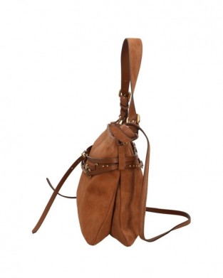 Pinko Belt Bag Big Large In Suede Brown Τσάντα Ώμου