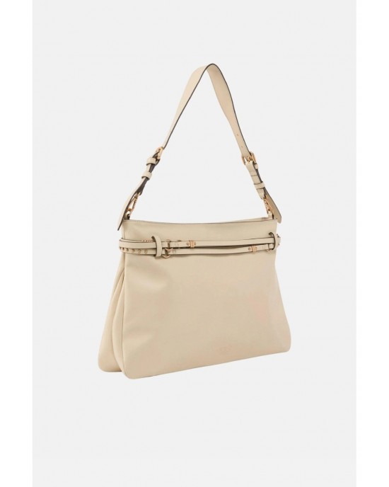 Pinko Belt Bag Big Large Leather Beige Τσάντα Ώμου