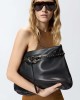 Pinko Belt Bag Big Large Leather Black Τσάντα Ώμου
