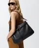 Pinko Belt Bag Big Large Black Leather Τσάντα Ώμου
