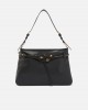 Pinko Belt Bag Big Large Black Leather Τσάντα Ώμου