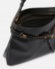 Pinko Belt Bag Big Large Black Leather Τσάντα Ώμου