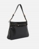 Pinko Belt Bag Big Large Black Leather Τσάντα Ώμου