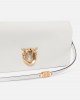 Pinko Love Bag Click Soft Horizontal Medium Crossbody Clutch Leather White Τσάντα Ώμου