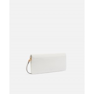 Pinko Love Bag Click Soft Horizontal Medium Crossbody Clutch Leather White Τσάντα Ώμου