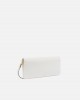Pinko Love Bag Click Soft Horizontal Medium Crossbody Clutch Leather White Τσάντα Ώμου