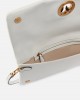 Pinko Love Bag Click Soft Horizontal Medium Crossbody Clutch Leather White Τσάντα Ώμου