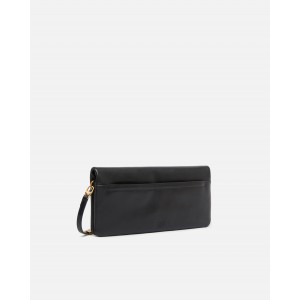 Pinko Love Click Soft Horizontal Medium Crossbody Clutch Leather Black Τσάντα Ώμου