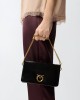 Pinko Click Soft Horizontal Mini Crossbody Clutch Black Shine Leather Τσάντα