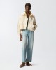 Pinko Babette Blouson Jacket With All-over Micro Studs White Τζάκετ