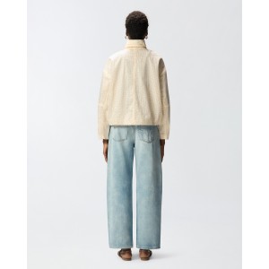 Pinko Babette Blouson Jacket With All-over Micro Studs White Τζάκετ