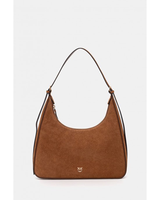 Pinko Miss Pinko Classic Suede Brown Τσάντα