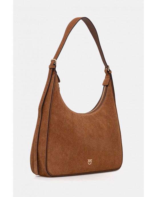 Pinko Miss Pinko Classic Suede Brown Τσάντα