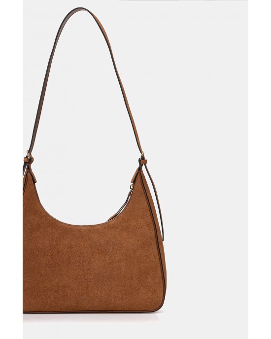 Pinko Miss Pinko Classic Suede Brown Τσάντα