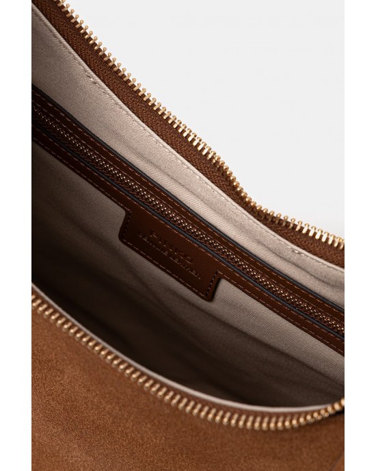 Pinko Miss Pinko Classic Suede Brown Τσάντα