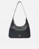 Pinko Miss Pinko Medium Hobo Shoulder Shiny Leather Black Τσάντα