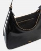 Pinko Miss Pinko Medium Hobo Shoulder Shiny Leather Black Τσάντα