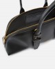 Pinko Bowling Escape Horizontal Large Leather Black Τσάντα Ώμου
