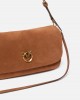 Pinko Love Bag Click Soft Horizontal Handle Medium Crossbody In Suede Τσάντα Ώμου
