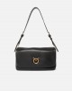 Pinko Love Bag Click Soft Horizontal Handle Medium Crossbody In Leather Black Τσάντα Ώμου