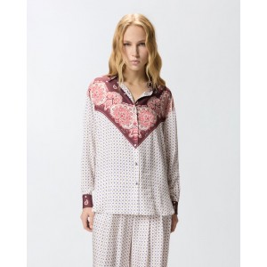 Pinko Cher With Tie Motif & Placed Print Πουκάμισο