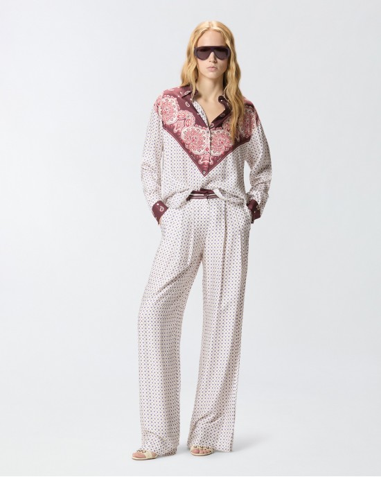 Pinko Cher With Tie Motif & Placed Print Πουκάμισο