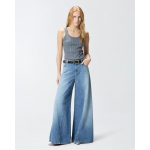 Pinko Winona Flared Jeans With Super Wide Leg Παντελόνι