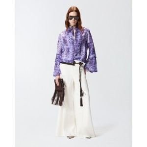 Pinko Super Wide-leg Jeans White Παντελόνι