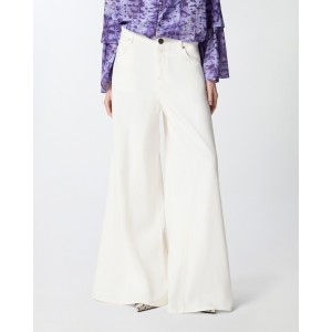 Pinko Super Wide-leg Jeans White Παντελόνι