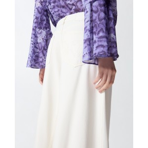 Pinko Super Wide-leg Jeans White Παντελόνι