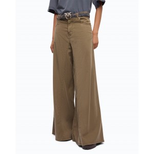Pinko Winona Wide Leg Flared Gabardine Jeans Παντελόνι
