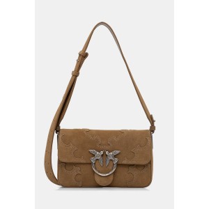 Pinko Love One Slouchy Classic Medium Shoulder Suede Τσάντα