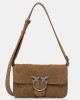 Pinko Love One Slouchy Classic Medium Shoulder Suede Τσάντα