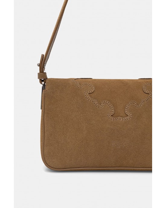 Pinko Love One Slouchy Classic Medium Shoulder Suede Τσάντα