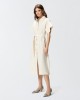 Pinko Alesha Midi Shirt-dress With Belt Ecru Φόρεμα