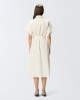 Pinko Alesha Midi Shirt-dress With Belt Ecru Φόρεμα