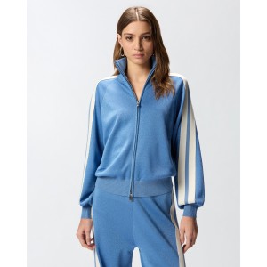 Pinko Stagione Zipped Sweatshirt With Love Birds Logo Light Blue Ζακέτα