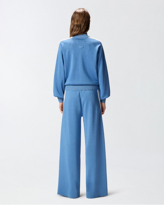 Pinko Stagione Zipped Sweatshirt With Love Birds Logo Light Blue Ζακέτα