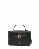 Pinko Vanity Medium Beauty Case Chevron Leather Black Τσάντα