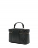 Pinko Vanity Medium Beauty Case Chevron Leather Black Τσάντα