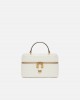 Pinko Vanity Small Beauty Case Chevron Leather White Τσάντα