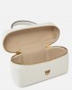 Pinko Vanity Small Beauty Case Chevron Leather White Τσάντα