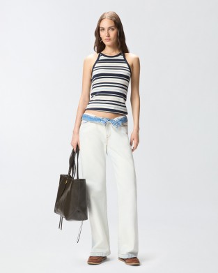 Pinko Wanda Waist Down Wide Leg Τζιν Παντελόνι