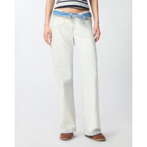Pinko Wanda Waist Down Wide Leg Τζιν Παντελόνι
