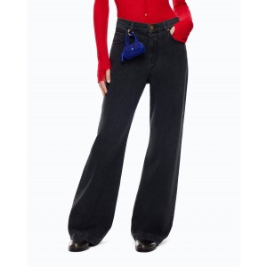 Pinko Wanda Waist Down Wide-leg With Two Ways To Wear Τζιν Παντελόνι