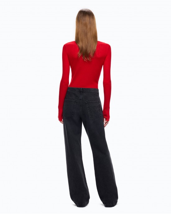 Pinko Wanda Waist Down Wide-leg With Two Ways To Wear Τζιν Παντελόνι