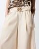 Pinko Doreen Long Shorts With Love Birds Buckle Ecru Παντελόνι