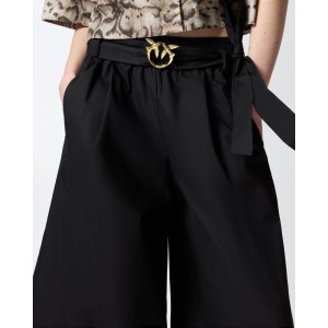 Pinko Doreen Long Shorts Love Birds Buckle Black Παντελόνι