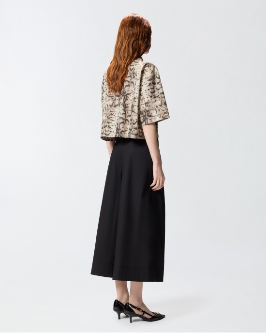 Pinko Doreen Long Shorts With Love Birds Buckle Black Παντελόνι